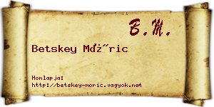 Betskey Móric névjegykártya
